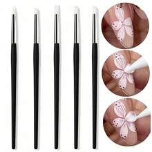 5pcs Nail Art Gel Carving & Printing Silicone Nail Brushes, Soft Reusable Silicone Brush Heads, 5 Different Brush Head Designs, Suitable For Home DIY, Professional Nail Salon And Beginner Nail Artists, Halloween And Christmas Gifts - Multicolor - View 2