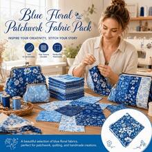 42pcs 12.7*12.7cm Blue Floral Print Fabric Set | Pre-Cut Quilt Squares, 20 Fashionable Floral Patterns, Suitable For Quilting, Patchwork, Sewing And DIY Crafts - Variants - View 11