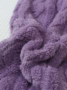 1pc Women's Solid Color Soft Comfortable Thermal Lined Thickened Pajama Pants, Autumn/Winter - Purple - View 5