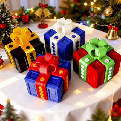 Annoying Puzzle Gift Box, Frustrating Difficult Open Trick Box, Bow Decor Multi-Level Secret Compartment Box, Novelty Interactive Fidget Toy, Funny Desktop Game & Prank Gift - Collectible Memorial And Holiday Gift - Perfect Gift - Gift - Scene Toys