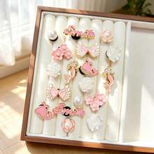 18pcs Gold Pink Letter, Mermaid, Flower DIY Shoe Decoration Animal Elegant ABS Plastic (ABS Resin) Water Drop Home All Seasons - Gold Pink - View 4