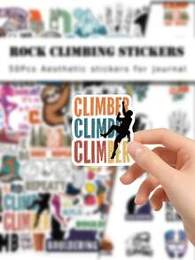 50Pcs Outdoor Climbing Aesthetic Stickers, Decals For Water Bottle Laptop DIY Crafts - Multicolor - View 5