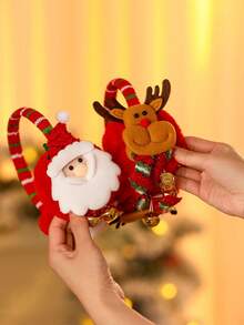 2 buah Penutup Telinga Dekorasi Natal untuk Pesta, Motif Kartun Santa Claus, Penutup Telinga Hangat - MultiWarna - View 9