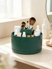 Cosmetic Perfume Storage Box, 360-Degree Rotating Lazy Dresser Storage Cosmetic Water Display Box Large Round Tray, Suitable For Jewelry. Rotating Drawer Desktop Organizer Plastic 5 Compartments, Partitioned Makeup Box, Cosmetics And Toiletries, Used For Organizing Cosmetics, Perfect Gift For Birthday, Halloween, Ramadan, Christmas - Multicolor - View 6