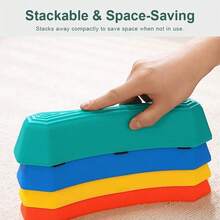 Tastplatten und Sinnesintegration Stepping Stones Balance Board Log Bridge, 12-teiliges Gleichgewichts-Trainingsgerät für Kinder, Kindergarten, Zuhause und Outdoor, inkl. Antirutsch-Pads, fördert Koordination, Gleichgewicht, Tastsinn, Bewegung, Motorik und Körperwahrnehmung, ideale Trainingshilfe für Kita, Grundschule und Therapie - Verschiedenfarbig - Übersicht 7