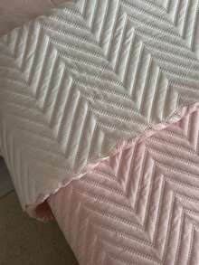 Made In Turkey Bedspread Set With Pillowcases Soft Touch Bed Cover 250*260 ////  180*240 Two Side Are The Same - Pink - View 3