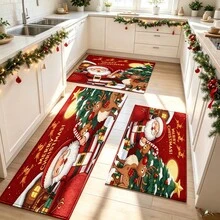 1 buah Keset Lantai Bahan Kasmir Imitasi Lembut, Karpet Motif Kartun Natal yang Menyenangkan, Cocok untuk Dapur, Kamar Mandi, Pintu Masuk, Ambang Pintu Kamar Tidur, Keset Kaki Dekorasi Suasana Liburan, Keset Lantai Anti Selip Serbaguna, Dekorasi Ruangan, Hadiah Liburan - MultiWarna - View 1