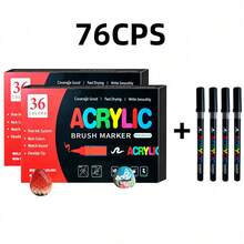 13-126 Colors Art Acrylic Marker Set,Markers Pen With Brush And Soft Tip,Suitable For Sketching,Coloring,Applicable For Painting On Stone,Wood,Calligraphy,Ceramic,Metal,And Various Other Surfaces,A Great Gift For Friend And Student,Back To School - Acrylic Marker Pen - View 14