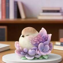 1pc 3D Bird Perched On Flower Candle Mold, Realistic Bird Design, Suitable For Making Small Outdoor Garden Decor, Aromatherapy Plaster Crafts, Resin Gifts, And Home DIY Decorations For Holiday Atmosphere. Made Of Soft Silicone Material, Easy To Demold And Clean - White - View 10
