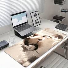 1pc Extra-Large Durable Mouse Pad Featuring Cute Cats, Suitable For Gaming Desktops, Laptop Keyboard Use, And Office Desks. It Has Precisely Stitched Edges And A Non-Slip Back, Making It Ideal For Home, Office, Gaming Rooms, Back-To-School Supplies - View 1