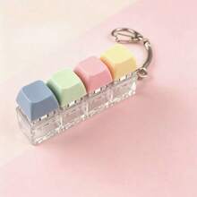 1pc Clicky Sound Fingertip Stress Relief Button Keychain - Colorful Keyboard Shaped Keychain, Suitable For Relaxation, Office And Library Use, Office Stress Relief Toy | Fun Design Stress Relief Toy, Keyboard Keychain Stress Relief Toy, Stress/Stress Relief Toy - Multicolor - View 12