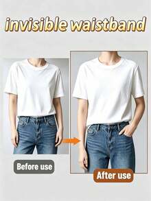 4pcs Set (1 Strap + 3 Buckles) Exquisite Lace Hem Waistband, Suitable For T-Shirts, Dresses, Shirts, Invisible Button Extender, Used To Shorten Clothing Length; No-Tie Hem Adjuster, Suitable For Sweaters, Pants (Neutral Home Sewing Tool) - Multicolor - View 2