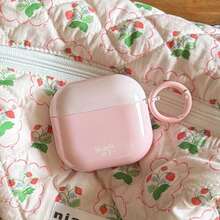 Gradient Solid Color Pink With Hanging Ring Earphone Case Compatible With Apple 5/ 4 Cute Earphone Cover Apple 2nd Gen 3rd Gen New Protective Case Pendant Pro 3 Korean Style Earphone Case Pro 2 Women's Earphone Case Protective Cover - Baby Pink - View 2