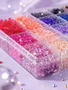Set Dekorasi Rhinestone Jelly Resin Aneka Warna 24 Kotak untuk Seni Kuku, Cocok untuk Gelas Air, Seni Kuku, Sampul Buku, Casing Ponsel, dan Dekorasi Kerajinan Tangan. - MultiWarna - View 6