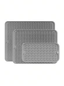 3pcs/1pc Kitchen Silicone Dish Drying Mat, Foldable Dish Drying Mat, Sink Drainer Mat, Non-Slip Drying Mat, Anti-Stain Easy To Clean, Suitable For Kitchen Countertop, Dining Table, Shower Rack, Waterproof, Non-Slip, Heat-Resistant, Coffee Bar Accessories, Cup Mat, Utensil Rack, Essential Home, Restaurant Decor, Halloween, Christmas, Best Gift For Women - Multicolor - View 12
