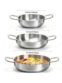 Large Size 3 Pieces Korean Ramen Cookware Set - With Handle Japanese Ramen/Korean Side Dish Bowl, Soup Pot Suitable For Pasta And Soup, Ideal For Home And Outdoor Cooking, Exquisite Durable Kitchenware Soup Bowl Salad Bowl - View 14