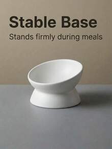 Non-Slip Tilted Ceramic Pet Bowl With Base, Suitable For Cats And Dogs, Reduces Neck Pressure, Improves Digestion, Cute Anti-Tip Ceramic Cat Food/Water Bowl, Suitable For Indoor Cats - 120ml - View 2