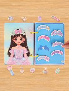 1 buah Buku Aktivitas Bermain Peran Putri, Cocok untuk Anak Usia 3 Tahun ke Atas, Buku Aktivitas Stiker yang Dapat Digunakan Kembali, Buku Tenang untuk Anak Perempuan, Set Mainan Edukasi DIY Bermain Peran, Hadiah Ulang Tahun dan Natal yang Ideal - MultiWarna - View 7
