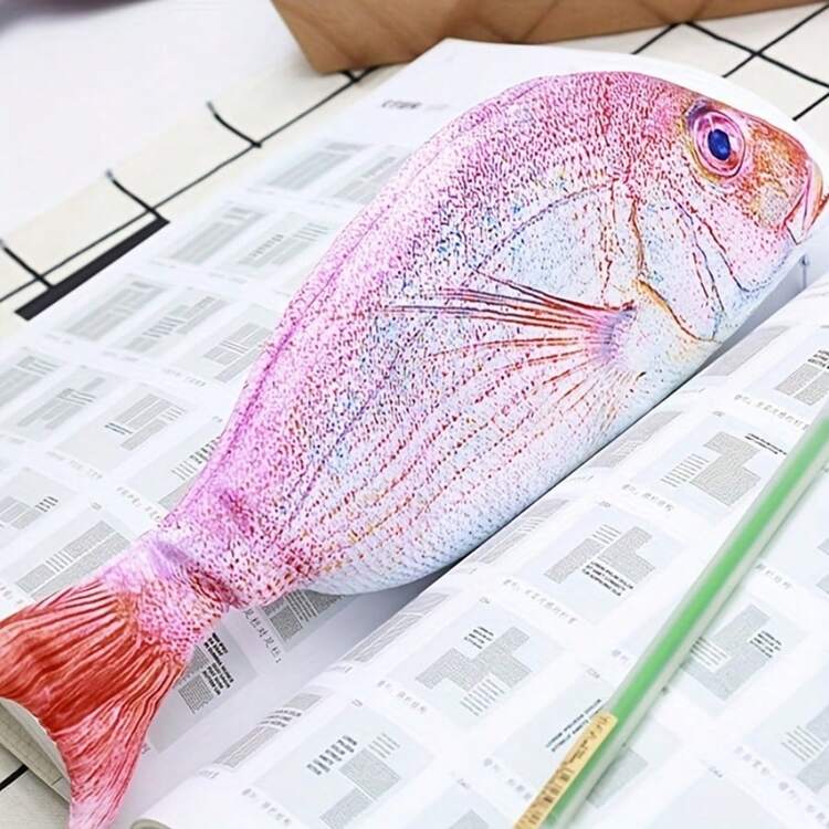 創意逼真魚造型鉛筆盒 個性化中性學生鉛筆盒 鹹魚鉛筆袋 收納袋 - B6 - 查看 2