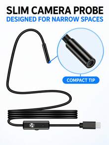 5M Android Endoscope Camera With 6 LED Lights, 7mm Lens, USB Powered Soft Cable, Compatible With Smartphone/PC, OTG Required, Adjustable Height, Suitable For Home, HVAC, Plumbing, Automotive Inspection, Heavy Duty Industrial Endoscope Camera, Phone Endoscope - E310 - View 6