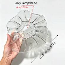 American Country Wedding Japanese Style Lampshade, Plastic Material, Suitable For Ceiling Light, Living Room Light, Bedroom Light, Bedside Light, Transparent Bar, Restaurant, Bar Counter, Pendant Light, Decorative Lighting Fixture Lampshade (Lampshade Only, Light Bulb And Cord Not Included) - Transparent Lotus Leaf 27CM - View 9