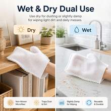 30pcs Reusable Microfiber Dusting Cleaning Gloves, Dry & Wet Use, Lint-Free Soft Cleaning Gloves, Suitable For Makeup Vanity, Makeup Brushes, Cosmetic Storage Boxes, Furniture, Glass, Bathroom And Car Interior, Makeup Vanity Dusting Tool - Multicolor - View 6