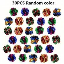 10pcs/5pcs Random Colorful Cat Crinkle Ball Toy, Lightweight & Chewable & Chaseable & Creatively Photoshoot Props, Keeps Pet Active, Also Could Be Used As Ornament & Festival Decoration, Suitable For Home Indoor Use - Multicolor - View 14