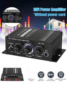 AK-270 HiFi Stereo Power Amplifier 400W 12V/24V 2.0 Channel Audio Amplifier For Home Car Theater System Portable Mini Power Amplifier - A - View 2