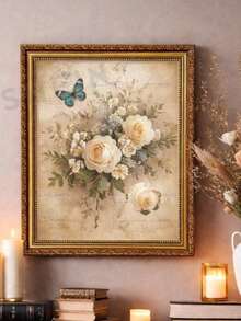 Embossed Baroque Style Gold Picture Frame - Gold Finish, Vintage Distressed Design, Classic Home Decor, Suitable For Photo Wall, Living Room, Bedroom, Durable And Easy To Hang, Ideal Gift - A - View 2