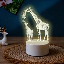 Giraffe Pattern Acrylic LED Night Light, USB Powered Warm Table Lamp, Cute Animal Art Decor, Adorable Bedroom Desktop Home Decoration, Sweet Birthday Holiday Gift For Animal Lovers - Warm white light - View 5