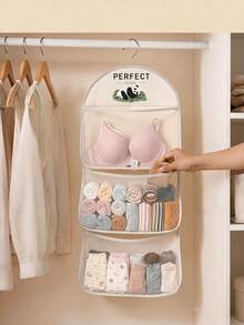 2pcs/3pcs Panda Hanging Storage Bags, Underwear & Socks Storage Bags With Hooks, Vertical Storage, Ultimate Space Utilization, Hanging Design With Built-In Hooks, Easily Hang On Closet Rod, Behind Door Or Bedside, Fully Utilize Neglected Vertical Space, No Occupancy Of Precious Tabletop And Floor Area, Space-Saving Solution For Small Spaces, Suitable For Student Dorms/Shared Living Spaces With Limited Space, Perfectly Utilize Vertical Space Behind Door And Bedside, Solve Storage Problems For Small Items - Multicolor - View 10