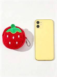 1 buah Dompet Koin Mini Plush Bordir Stroberi untuk Anak Perempuan, Kapasitas Kecil, Dompet Resleting Kartun Lucu dengan Gantungan Kunci, Cocok untuk Penggunaan Sehari-hari dan Hadiah Liburan - MultiWarna - View 6