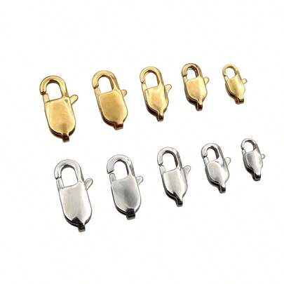 4pcs PVD Gold Plating Stainless Steel Rectangle Lobster Clasps Hooks Connector For DIY Bracelet Necklace Jewelry Making
