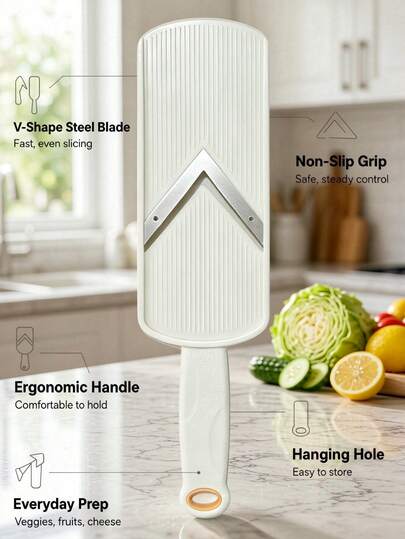Cortador de col manual - Picador y rallador de verduras versátil con cuchillas de acero inoxidable, mango ergonómico, ideal para rallar col, verduras verdes y ensaladas, herramienta de corte de cocina,