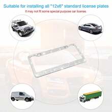 Glitter License Plate Frame, UniversalRhinestone Plastic License Plate Frame, Rust-Proof Plastic License Plate Holder For Women, Zone Tech Shiny Bling License Plate Cover Frame , Stainless Steel Car Accessories With Diamond Sparkle Glitter Caps - A - View 6