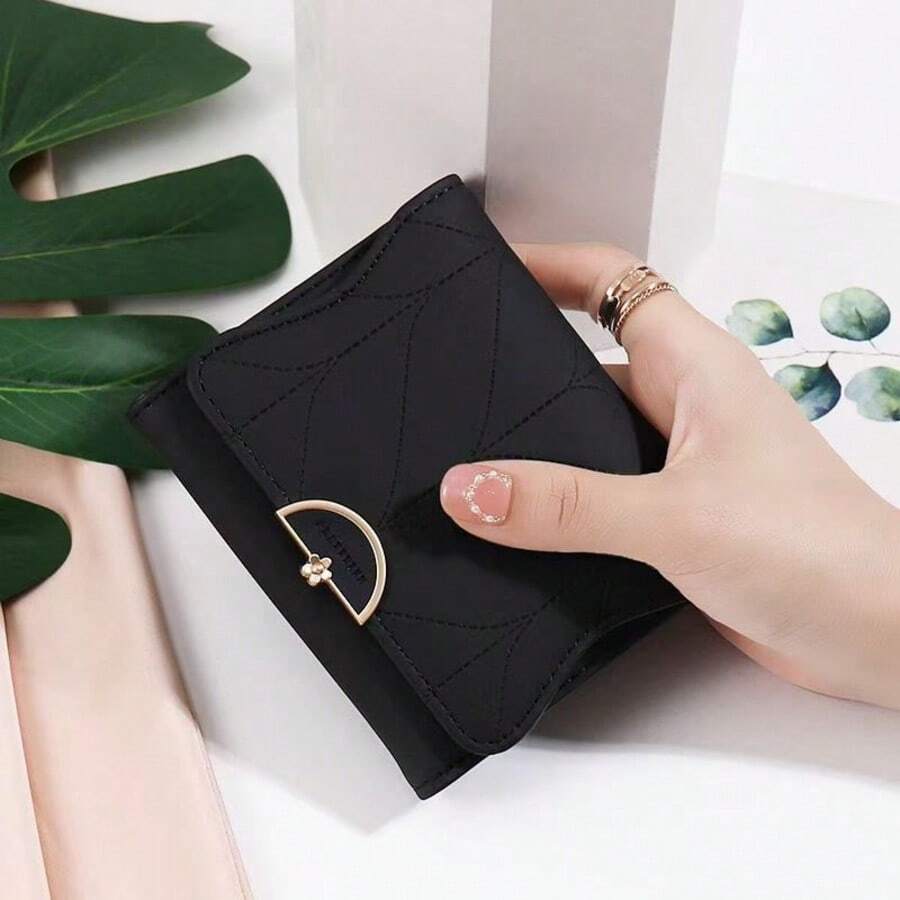 Women's Short Wallet, Korean Style Foldable Zipper Multi-Function Card Holder Coin Purse, Storage Wallet, Handheld Small Bag, Christmas Wallet, Valentine's Day Gift, All Season