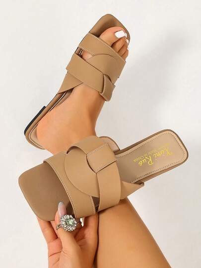 Women's Fairy Style H-Strap Flat Slide Sandals, Summer New Versatile Outdoor Wear, INS Influencer Style, Skin-Flattering Soft Sole Beach Shoes, Lightweight Non-Slip, 2-In-1 Home & Outdoor Wear, Gentle Girly Minimalist Breathable Comfortable Flat Slippers, Beach Vacation Casual Sandals, Daily Commute Versatile Slouchy Slides, Niche Design, No Rubbing Soft Surface, Fashionable Women's H-Slides, Spring/Summer Travel Shopping Versatile Open-Toe Strap Sandals, Sweet Atmosphere Beach Slides