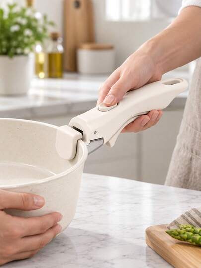 1pc Ergonomic Detachable Pot Handle, Outdoor Tableware Detachable And Replaceable Handle, Universal Anti-Scald Pot Clip, Kitchen Accessory, Handle, No Food Contact