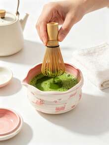 1pc/5pcs Set Teh Matcha Motif Anak Kucing Merah Muda Gradien dengan Mulut, Termasuk Mangkuk Matcha, Tempat Pengaduk Teh, Saringan Teh, Sendok Teh, Dudukan Pengaduk Teh, Set Sendok Teh, Alat Persiapan Matcha, Alat Pembuatan Makanan Penutup dan Minuman, Set Perlengkapan Sekolah - MultiWarna - View 3