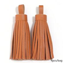 4pcs/Pack Leather Tassel Key Fob, Approx. 9cm Length, Suitable For Clothing, Shoes, Hats, Home Decor PU Tassel Pendant - PU Leather Fringe - View 11