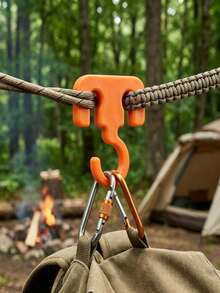 Tarp Rope Hook, Portable Camping Gear, Tent Guyline Storage Hook, Outdoor Multi-Function Hanging Ring - Multicolor - View 2
