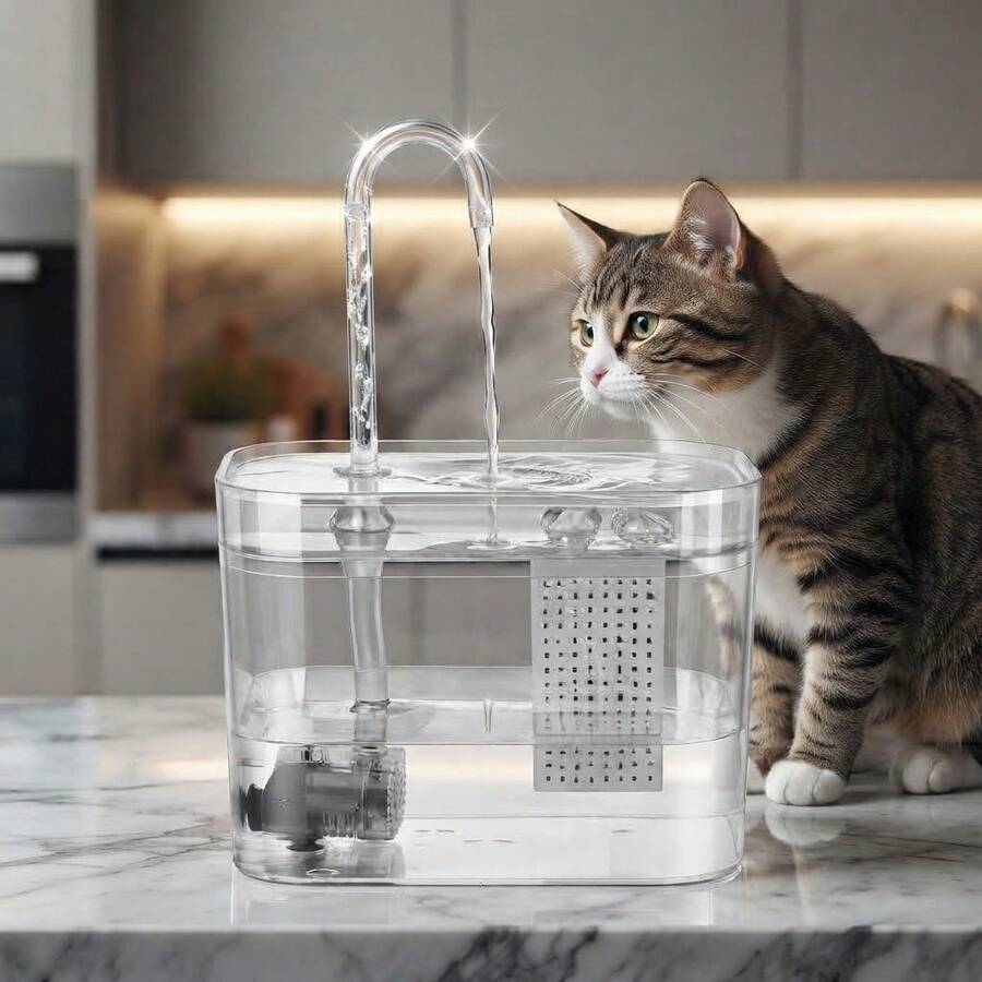 1.5L Cat Fountain, USB Powered Automatic Pet Water Dispenser - Provides Fresh, Clear Water For Cats And Dogs, Battery-Free Design
