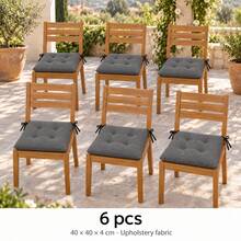 40 X 40 X 4 Cm Chair Seat Cushions, Square Polyester Chair Pads, 1, 2, 4 Or 6 Piece Packs, 8 Solid Colours - Dark Grey - View 7