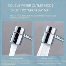 1PC 360° Rotating Faucet Aerator Extender, Universal Swivel Faucet Nozzle Attachment, Bathroom And Kitchen Anti-Splash Sink Faucet Adapter - A - View 8