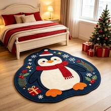 1 buah Keset Lantai Penguin Lucu Bertema Natal, Dihiasi dengan Syal Merah dan Topi Natal, Dikelilingi oleh Kepingan Salju, Daun Holly, dan Elemen Hadiah, Karpet, Permadani, Karpet Ruang Tamu Besar, Karpet Ruang Tamu, Karpet untuk Kamar Tidur, Karpet Kamar Tidur, Karpet untuk Kamar Tidur, Karpet Ruang Tamu, Karpet untuk Kamar Tidur, Keset Dapur, Keset Kamar Mandi, Dekorasi Ruangan, Karpet Dapur, Karpet Lorong, Karpet yang Dapat Dicuci, - MultiWarna - View 3
