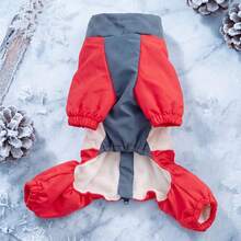 DomKim Multi-Color Dog Winter Warm Jacket - Waterproof & Windproof Fleece-Lined Coat With Built-In D-Ring Harness, Zipper Closure Easy On/Off, Cozy Cold Weather Clothes For Small To Medium Dogs, Daily Walking Outfits In Red, Gray, Cream-White - Multicolor - View 5