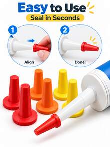 2/1pc Reusable Sealing Glue Cap, Sealing Glue Saver Cap, Plastic Caulk Tube Sealing Cap, Multi-Color Leak-Proof Sealing Cap For Caulk Tube Pipe Repair, DIY Home Tool - Multicolor - View 3
