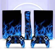 Bộ 6 miếng dán cho máy chơi game P5 phiên bản ổ đĩa quang, họa tiết ngọn lửa xanh băng, chống bụi và chống mài mòn, bán chạy xuyên biên giới - Xem 9