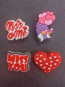 20PCS Sweet Love Heartbeat Shoe Charms, Romantic Heart Shapes, Decor For Shoes & Bags - Multicolor - View 6