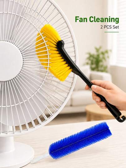 2/1pc Household Fan Dusting Brush, Air Conditioner Dusting Brush, Flexible Dusting Brush, Reusable Spider Web Dusting Brush, Microfiber Brush Head Dusting Brush, Drain Brush, Multi-Function Long Handle Dusting Brush, Window Screen Brush, Blind Brush, Flexible Cleaning Brush, Sofa Dusting Brush, Multi-Function Dusting Brush, Suitable For Fan, Ceiling Fan Blades, Furniture, Sofa, Blinds, Vents, Cleaning Supplies, Cleaning Tools